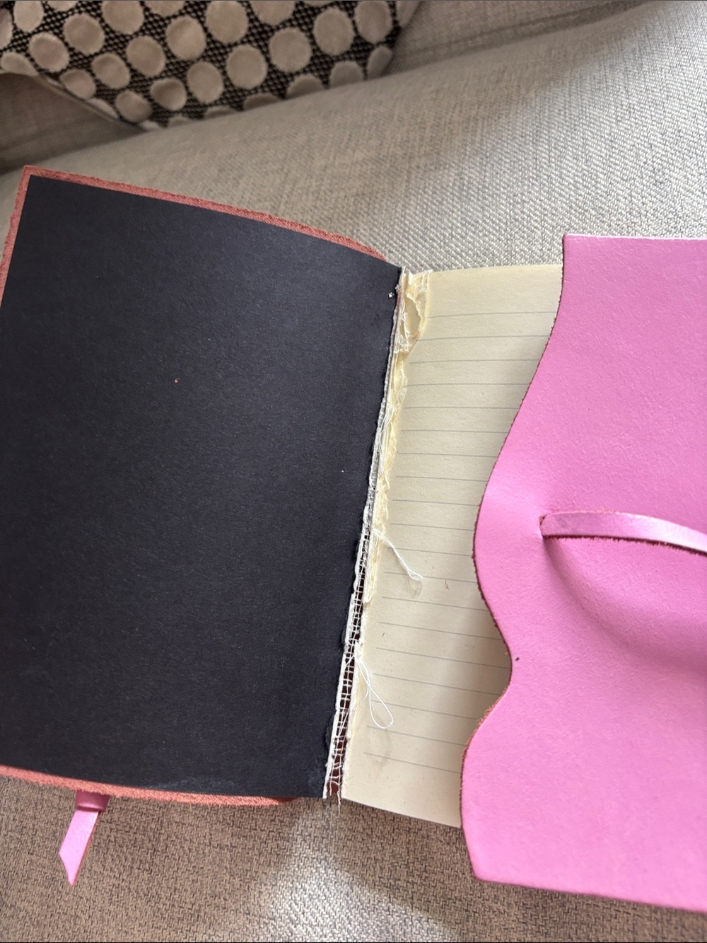 Pink Leather Wrap Journal - Picture 4 of 5